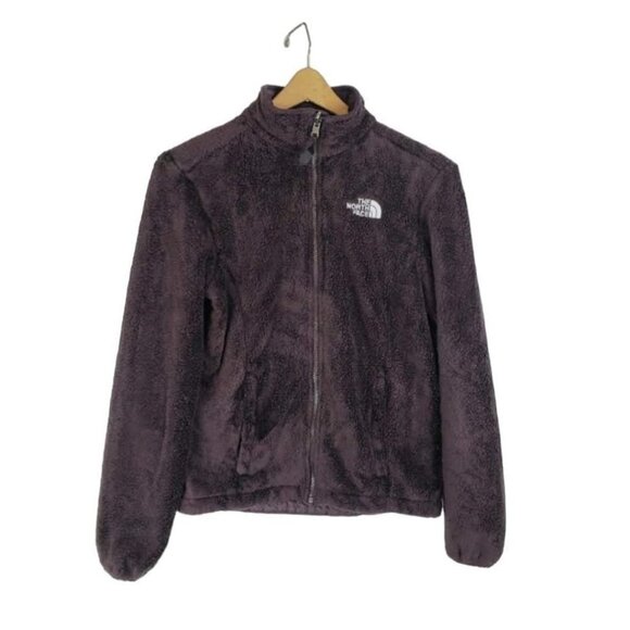 The North Face Full Zip Fleece Burgundy Deep Pile Shaggy Sherpa Womens Size XS - Picture 1 of 7